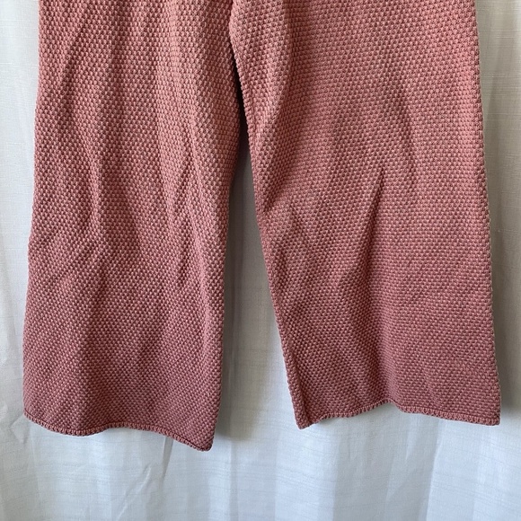Free People Beach Hailee Sweater Bottoms Pink Coral Wide Leg Knit size M - Picture 3 of 11